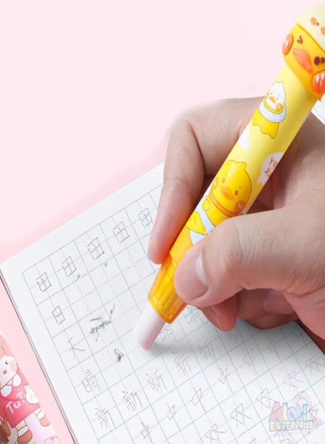 Invite Enterprise Invite 5 Pcs Cute Cartoon Eraser Set for Kids - Duck, Panda, Bear, Astronaut & Unicorn Characters | Soft Rubber Erasers for School, Drawing, Sketching | Fun & Collectible Student Supplies - Image 4
